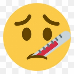 Download Sick Sad Frown Upset Unhappy - Thermometer Sick Emoji,Frown Emoji