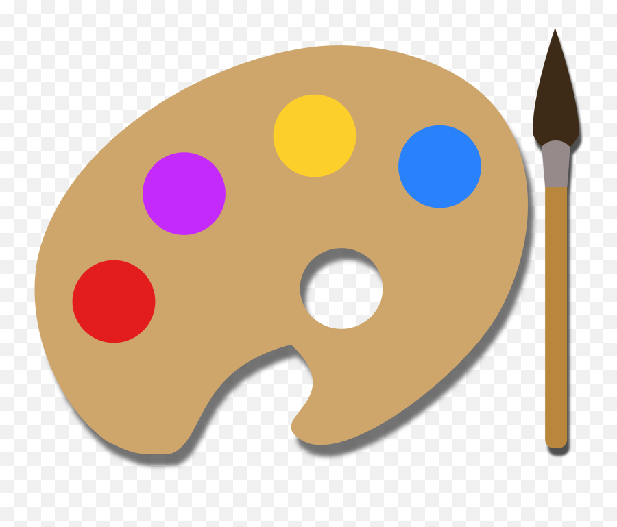 Artist Palette And Paintbrush Clipart - Paint Palette Png Emoji,Paint Pallete Emoji