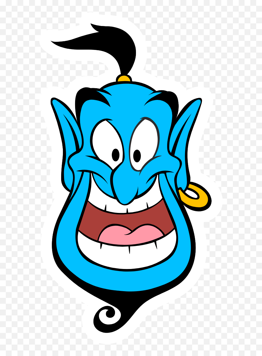 Aladdin Genie Head Genie Aladdin Blue Cartoon Character - Disney Aladdin Genie Emoji,Twitter Mash Emoji