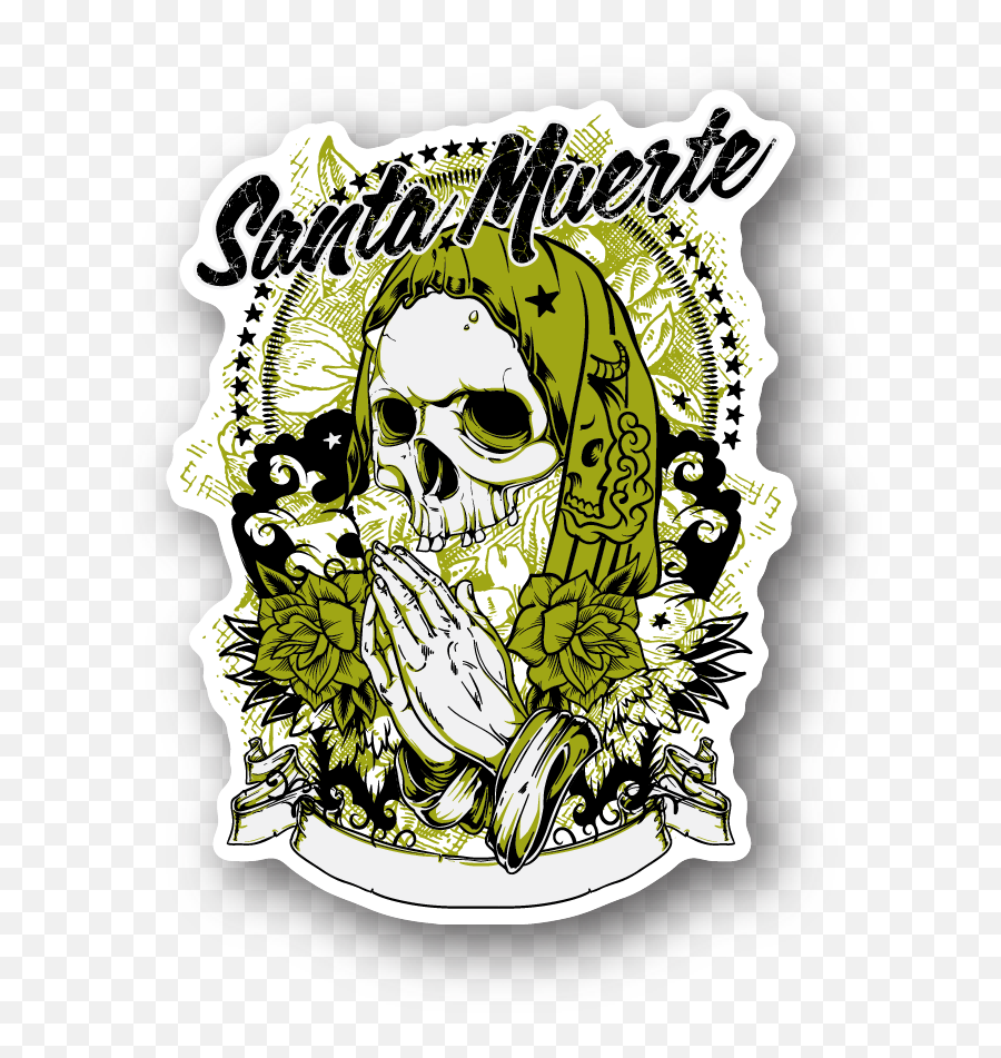 Santa Muerte Sticker - Santa Muerte Tattoo Emoji,Emojis Cornhole Board