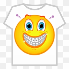 Roblox Smiley Face T Shirt - Smiley Face With Braces Gif Emoji,Laughing Emoji With Braces