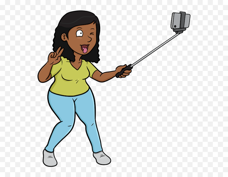 Monica Selfie Stickers - Black Girl Edition By Simeon Ou0027connor Selfie Cartoon Png Emoji,Black Girl Emoji App