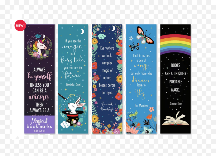 Re - Marks Magical Sayings Set Of 5 Different 2sided Bookmarks Emoji,Feelings And Emotions In Alphabetical Order