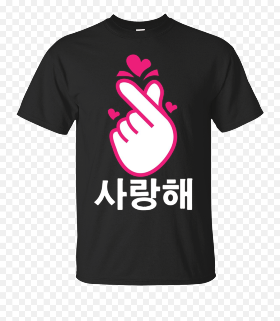 Saranghae Korean Finger Heart K - Pop Kdrama Love Tshirt Emoji,Korean Emojis