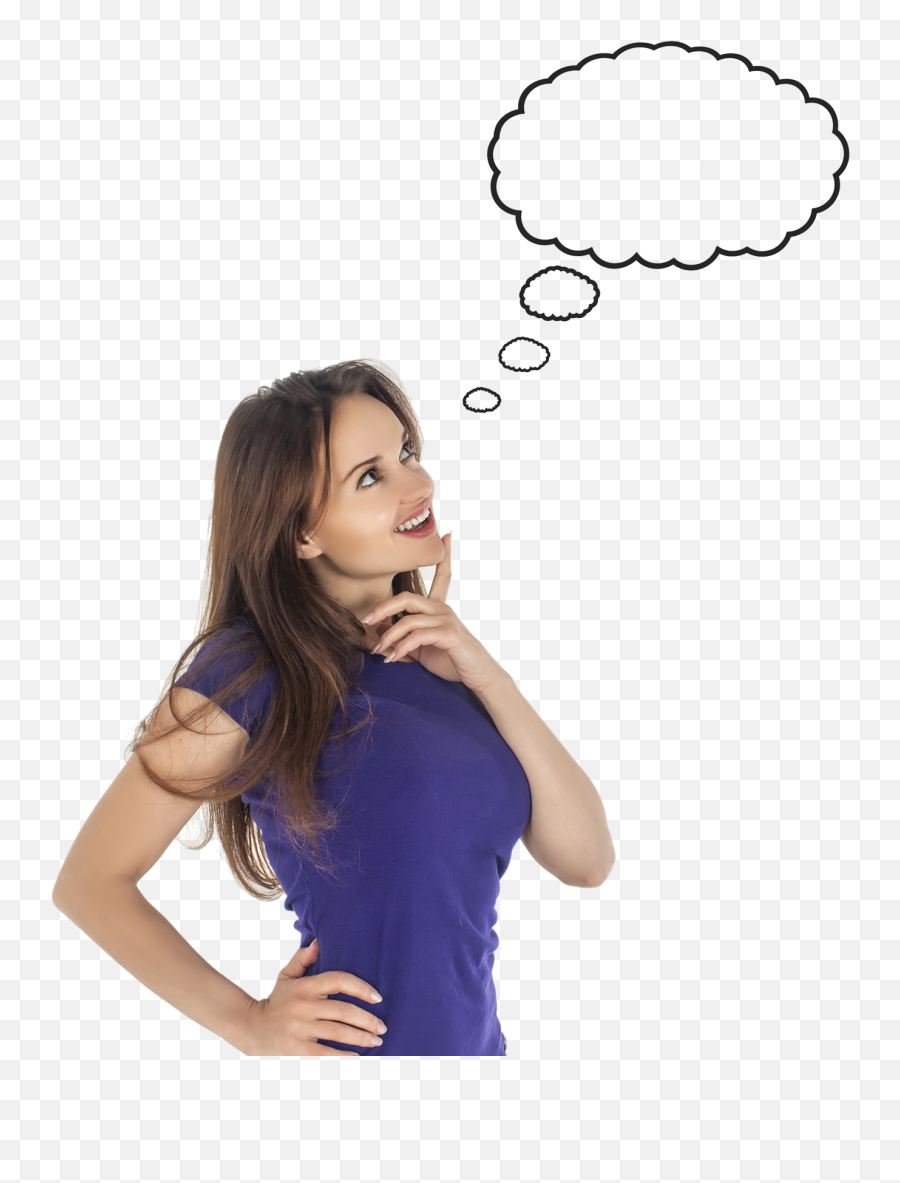 Thinking Png Person Thinking Emoji - Girl Thinking Transparent Background,Female Thinking Emoji