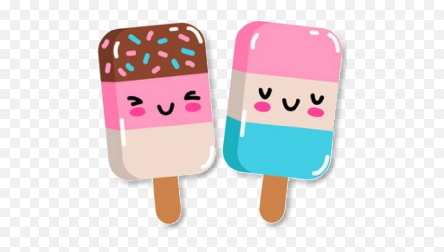 Girly Cute Sticker Pink Sticker - Cute Sprinkled Cartoon Popsicles Emoji,Ice Cream Sun Emoji Pop