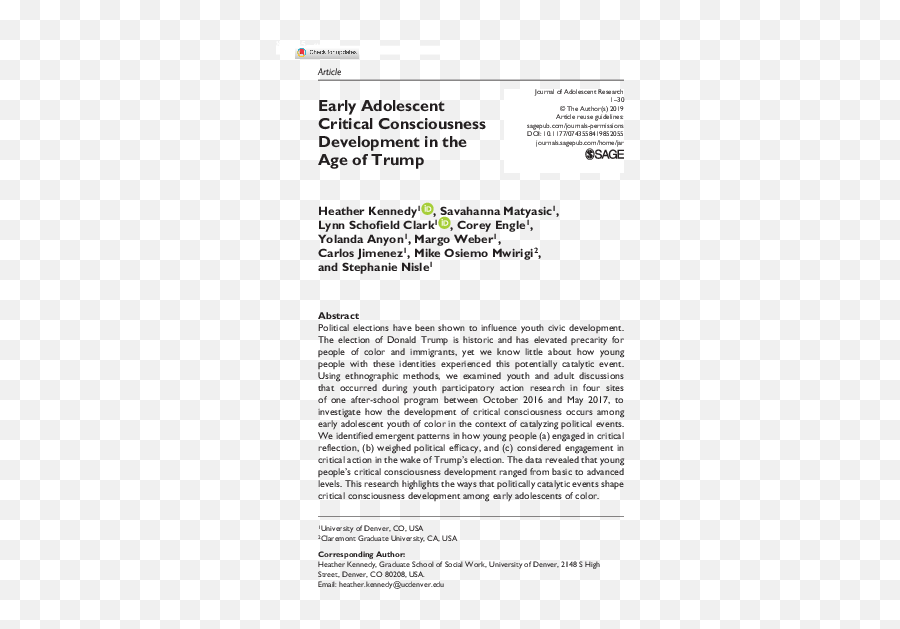 Early Adolescent Critical Consciousness - Document Emoji,The Main Conflict In This Story That Causes Yolanda To Have Strong Emotions Is