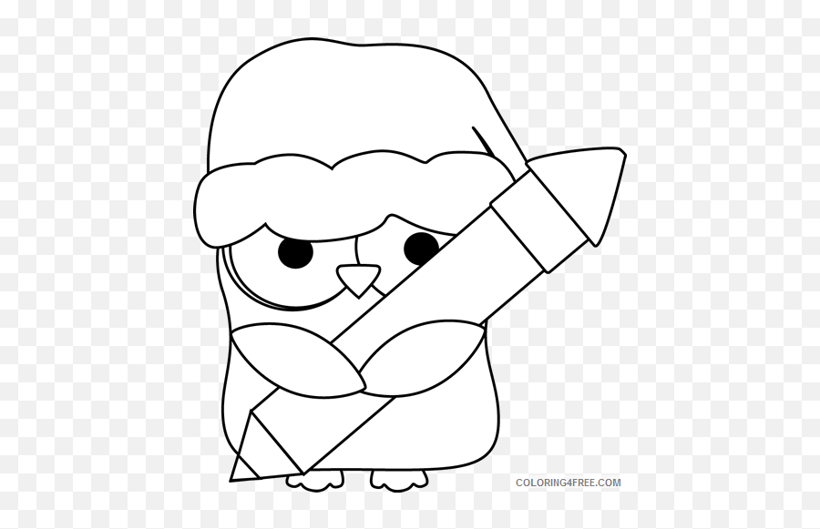Christmas Owl Coloring Pages Black And - Fictional Character Emoji,Christmas Emotion Worksheet