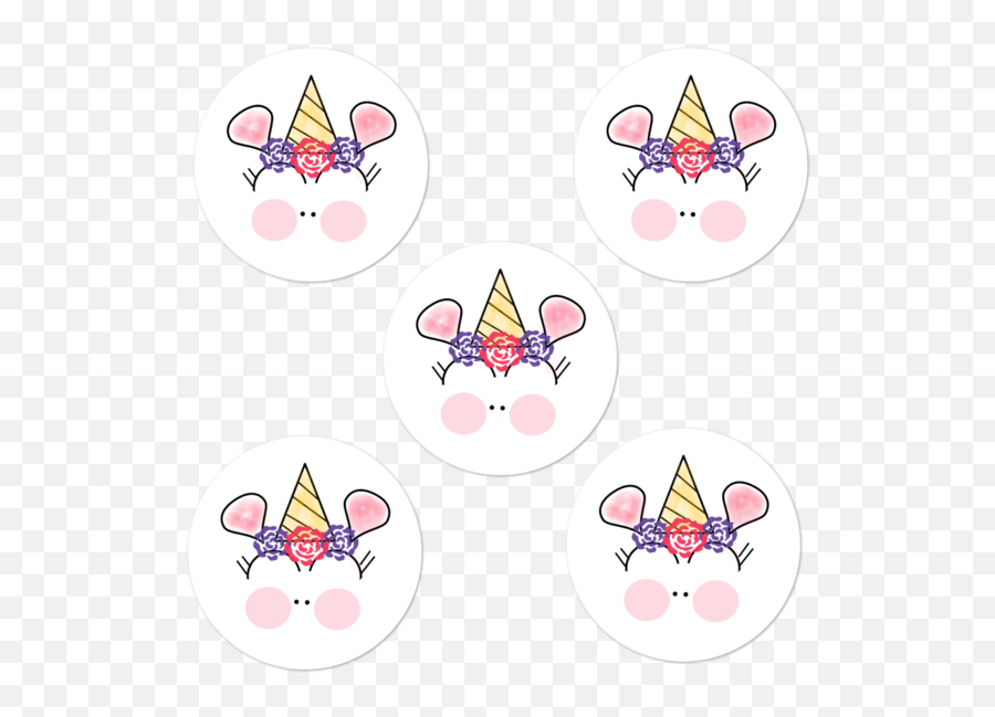 Basic Party Time Unicorn Sticker Set Of 5 By Unicorntrends - Party Hat Emoji,Unicorn Emoji Invites