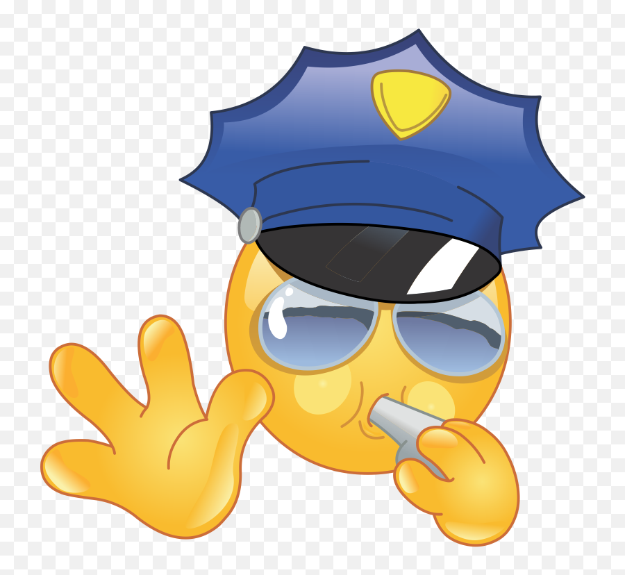 Police Officer Emoji Decal - Stop Emoji,Police Cop Car Emoji