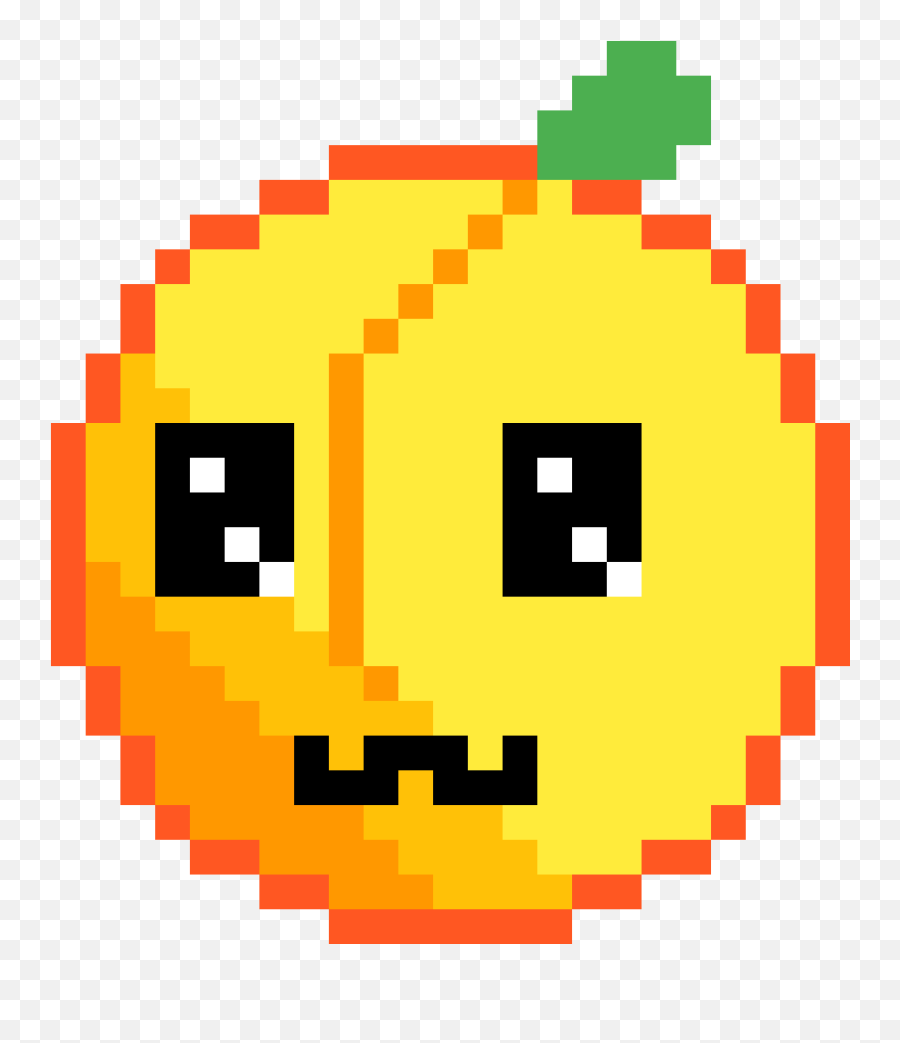 Pixilart - Kawaii Peach By Unicatcraft Tennis Ball Pixel Art Emoji,Emoticon Of The Peach