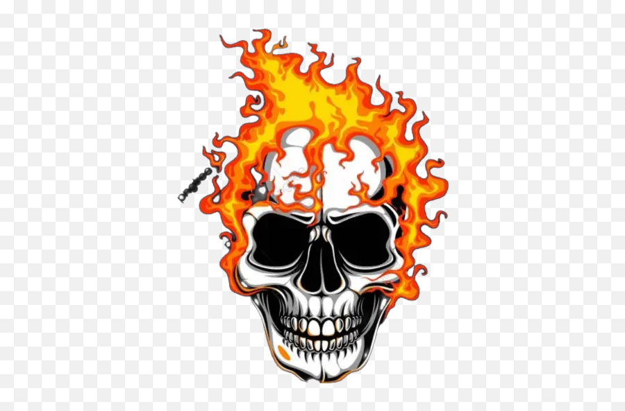 Free Fire Stickers - Live Wa Stickers Flaming Skull Skull Logo With Fire Emoji,Free Fire Emoji Png