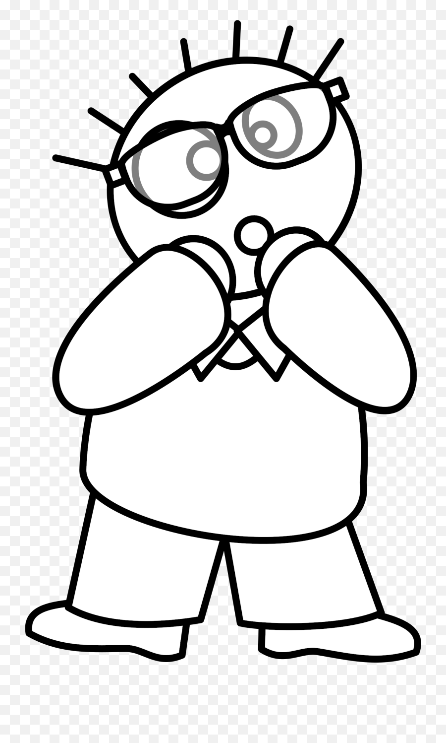 Worriedcartoonfunnyfaceexpression - Free Image From Desen Cu O Persoana Specman Emoji,How To Draw A Cartoon Animal Eye Emotion Funny