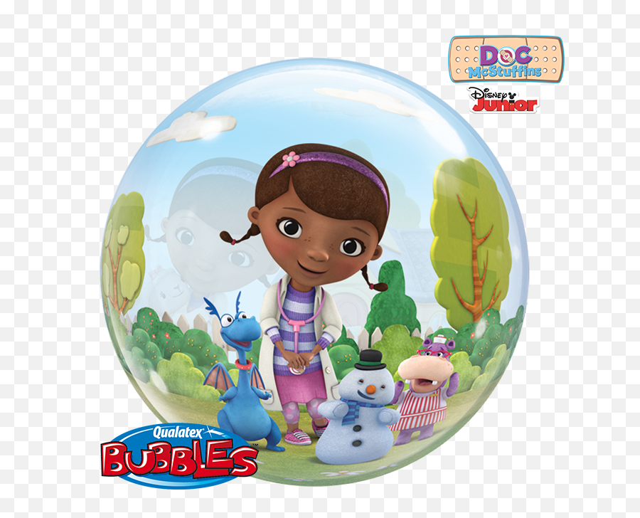Download Hd Doc Mcstuffins Bubble Balloon Balloon In A Box - Doc Mcstuffins Balloon Emoji,Snowmen Emojis Png