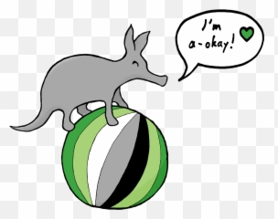 A - Okay The Adorable Aromantic Aardvark Is Available Clipart Animal Figure Emoji,Aokay Emoji Transparent