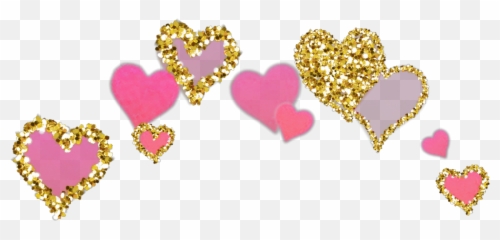 Hearts Heart Golden Gold Glittery Glitter Sparkles - Heart Transparent Background Pink Glitter Heart Png Emoji,Sparkly Heart Emoji