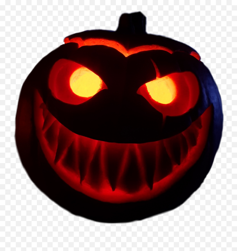 Halloween Decoration Pumpkin Illuminated Handcrafted - Halloween Emoji,Emoji Carved Pumpkin