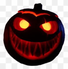 Halloween Decoration Pumpkin Illuminated Handcrafted - Halloween Emoji,Emoji Carved Pumpkin
