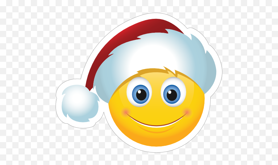 Cute Santa Claus Hat Christmas Emoji Sticker - Christmas Emoji Santa Hat,Cute Emoji