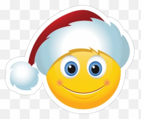 Cute Santa Claus Hat Christmas Emoji Sticker - Christmas Emoji Santa Hat,Cute Emoji