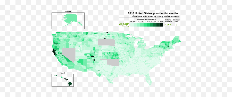 2016 United States Presidential - Green Party Map By County Emoji,Sarah Huckabee Sanders Emotion Chart