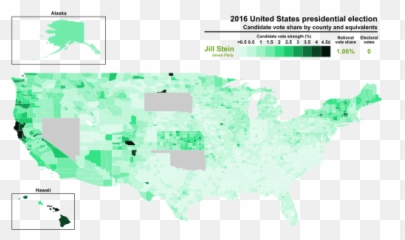 2016 United States Presidential - Green Party Map By County Emoji,Sarah Huckabee Sanders Emotion Chart