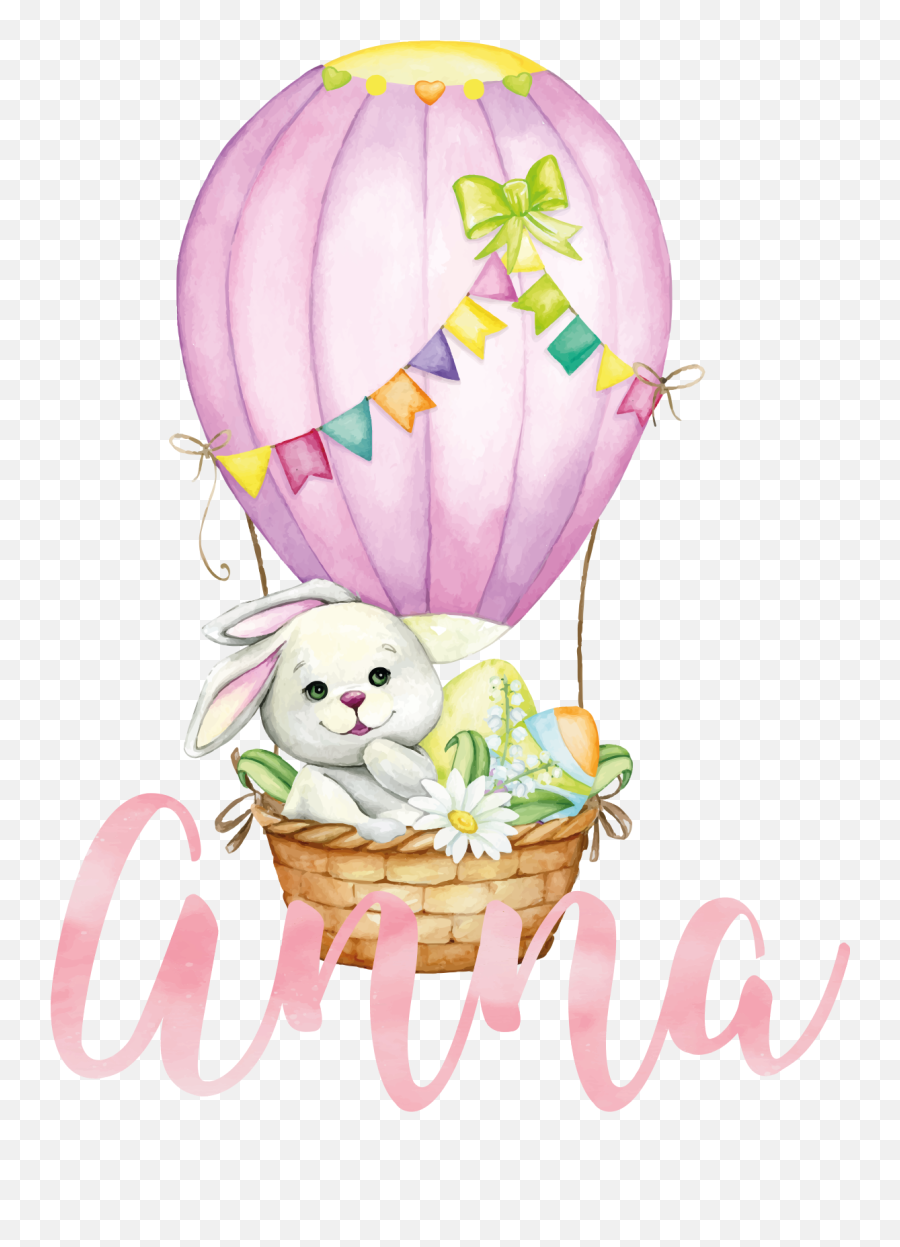 Sweet Pastel Bunny On A Balloon Illustration Wall Art Emoji,Pastel Dragon Emoji