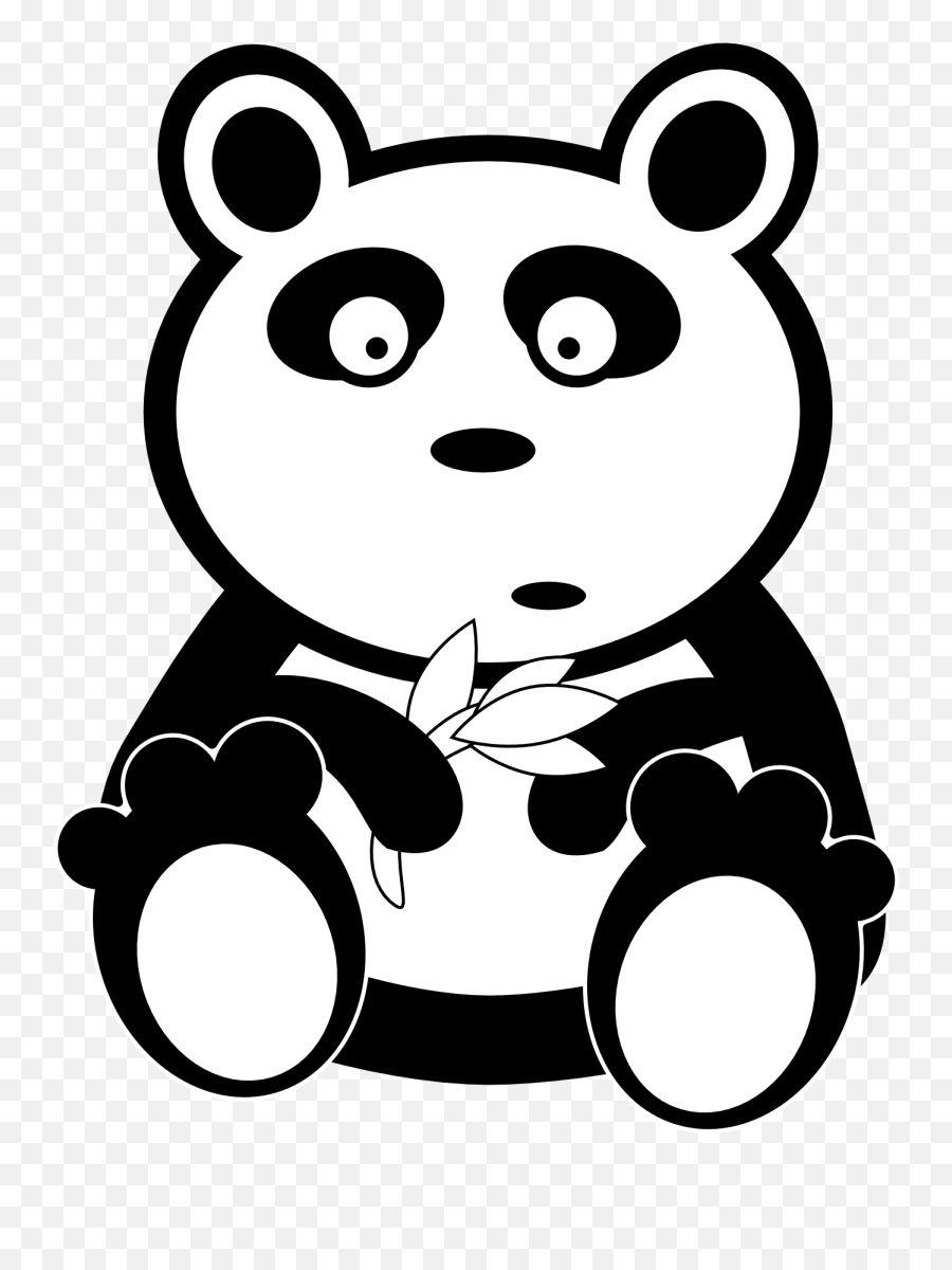 Confused Clipart Black And White - Clip Art Panda Black And White Emoji,Bear Black And White Emoji