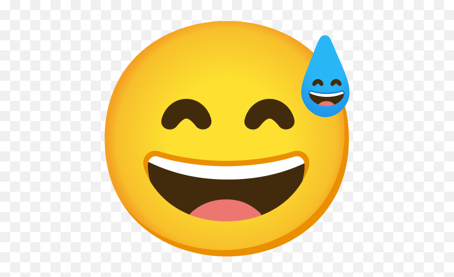 Grinning Face With Sweat Emoji - Emoji,Sweating Emoji