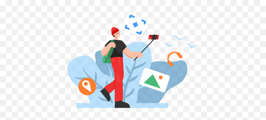 Top 10 Tourist Selfie Illustrations - Sporty Emoji,Tourist Emoji