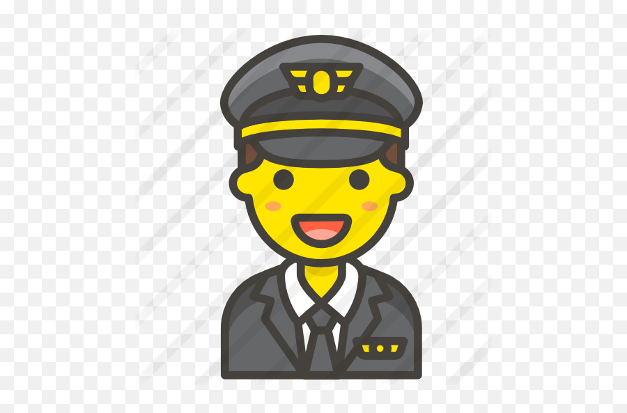 Pilot - Office Worker Emoji Man,Captain Hat Emoji