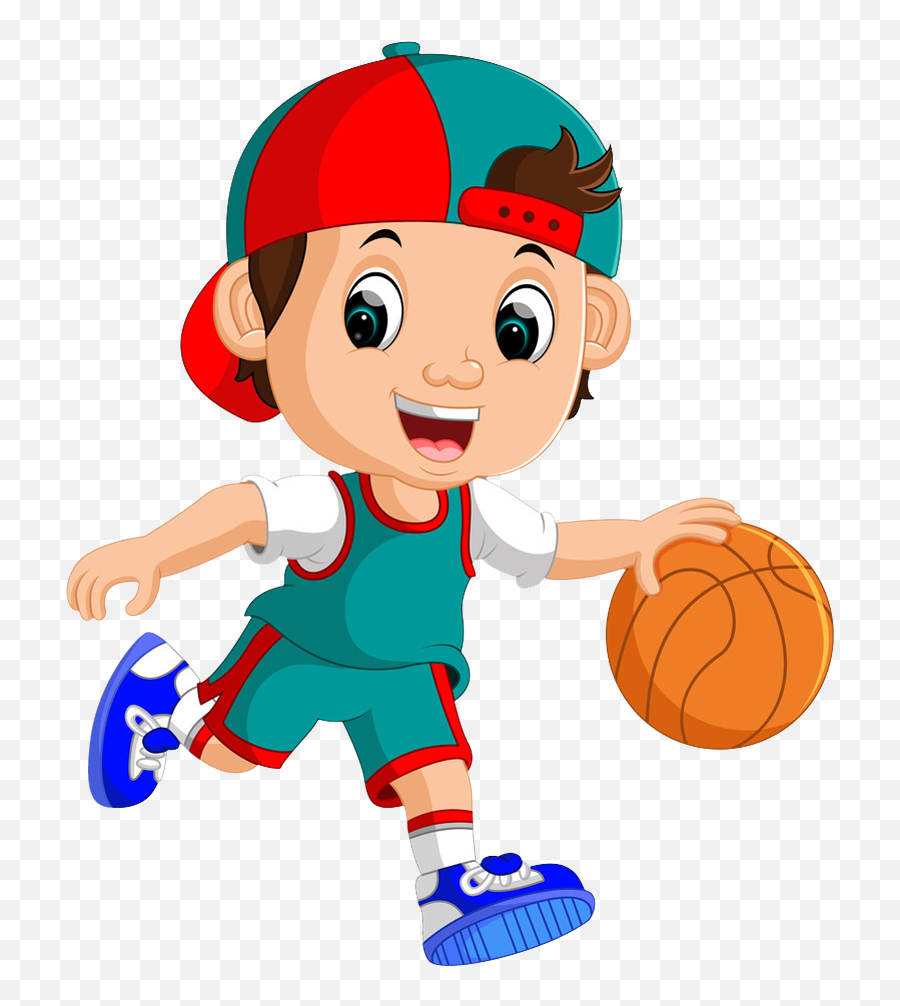 Library Of The Basketball Team Clip Art Free Png Files - Boy Playing Ball Clipart Emoji,Basketball Two Three Emoji