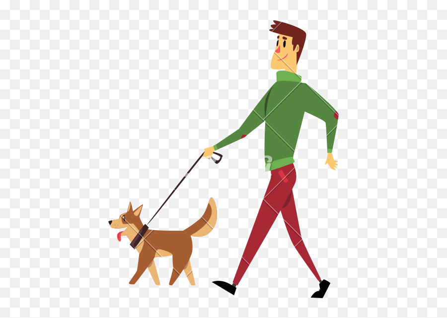 Download Dog Walking Icon Png - Dogs And People Cartoon Emoji,Man And Woman Walking A Dog Emoticon