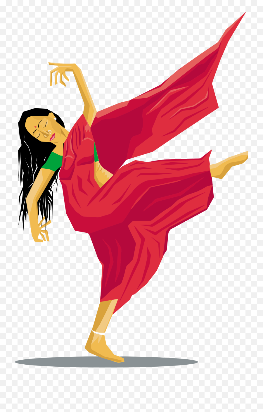 Girl Clipart Dancing Girl Dancing - Dance Of India Cartoon Emoji,Woman Dancing Emotion