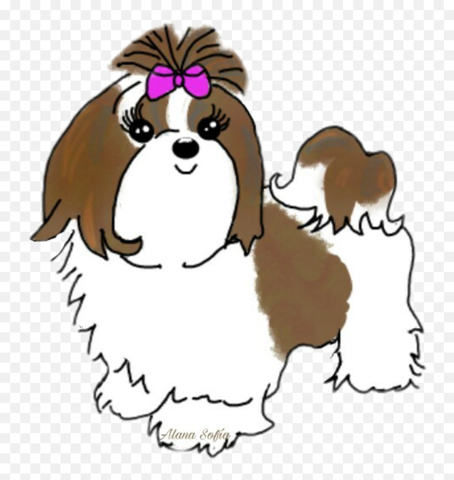 Shihtzu Dog Puppy Sticker Stickers - Dog Clipart Full Size Shih Tzu Clipart Png Emoji,Schnauzer Emoji