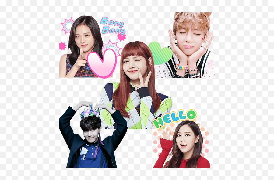 Korean Stickers For Whatsapp Pc - Love Sticker Blackpink Whatsapp Emoji,Korean Star Emoji
