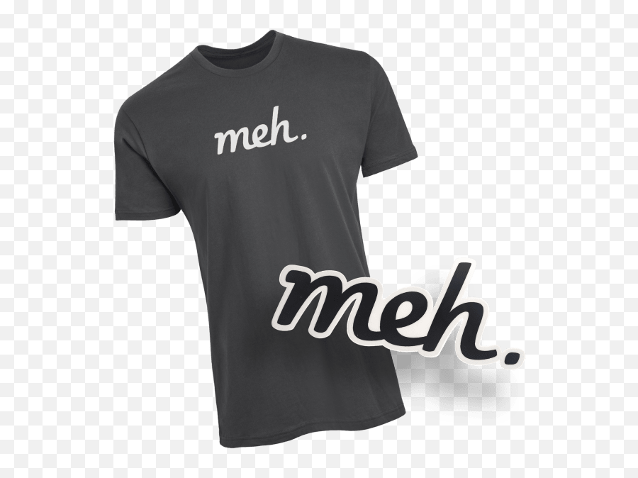 Heavy Metal Meh Logo Shirt And Die - Cut Meh Sticker Emoji,Tshirt Emoji Black And White