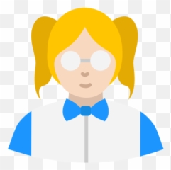 Girl Lady Nerd Woman Pig Tails Icon - Bow Emoji,Woman Pig Emoji