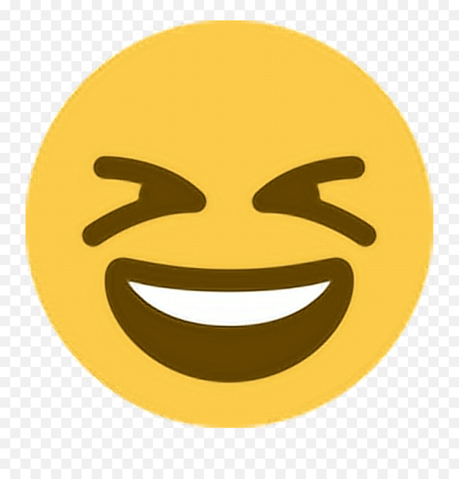 Smile Happy Laugh Excited Emoji Sticker - Grinning Squinting Face Emoji Hd,Excited Emoticon