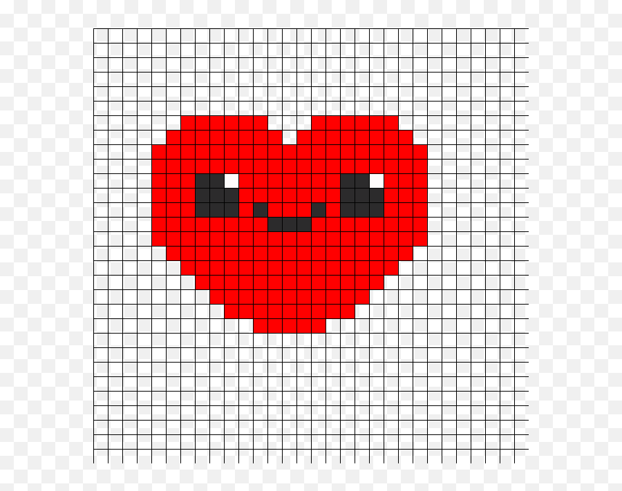 Cute Kawaii Heart Perler Bead Pattern - Virgo Sign Pixel Art Emoji,Emoji Perler Bead