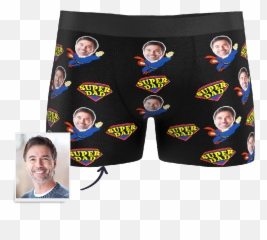 Custom Super Dad Face - For Adult Emoji,Emoji Boxers