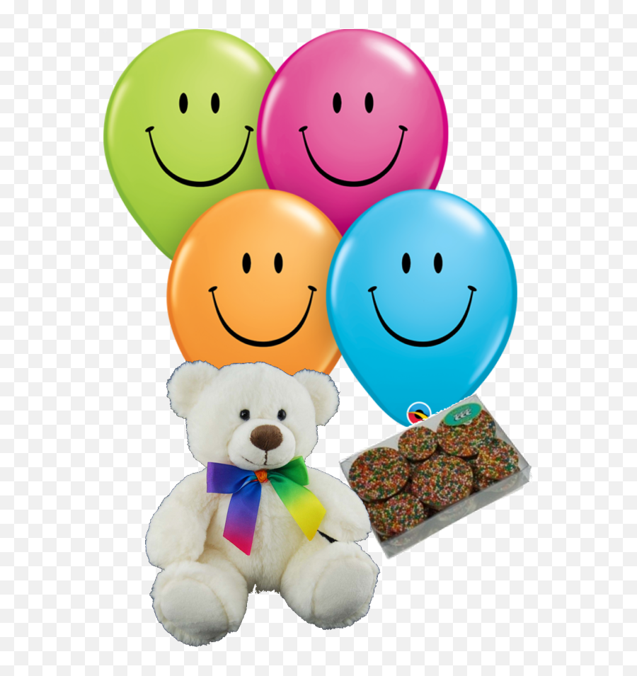 Colourful Cleo Bear And Balloon Combo White Bear - Balloon Emoji,Bear Emoticon