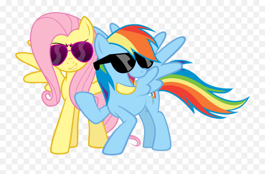 Little Pony Fluttershy And Rainbow Dash - Rainbow Dash Swag Emoji,My Little Pony Rainbow Dash Sunglasses Emoticons
