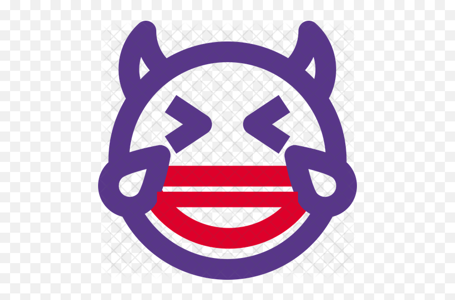 Laughing Devil Emoji Icon - Happy,How To Type Devil Horns Emoticon