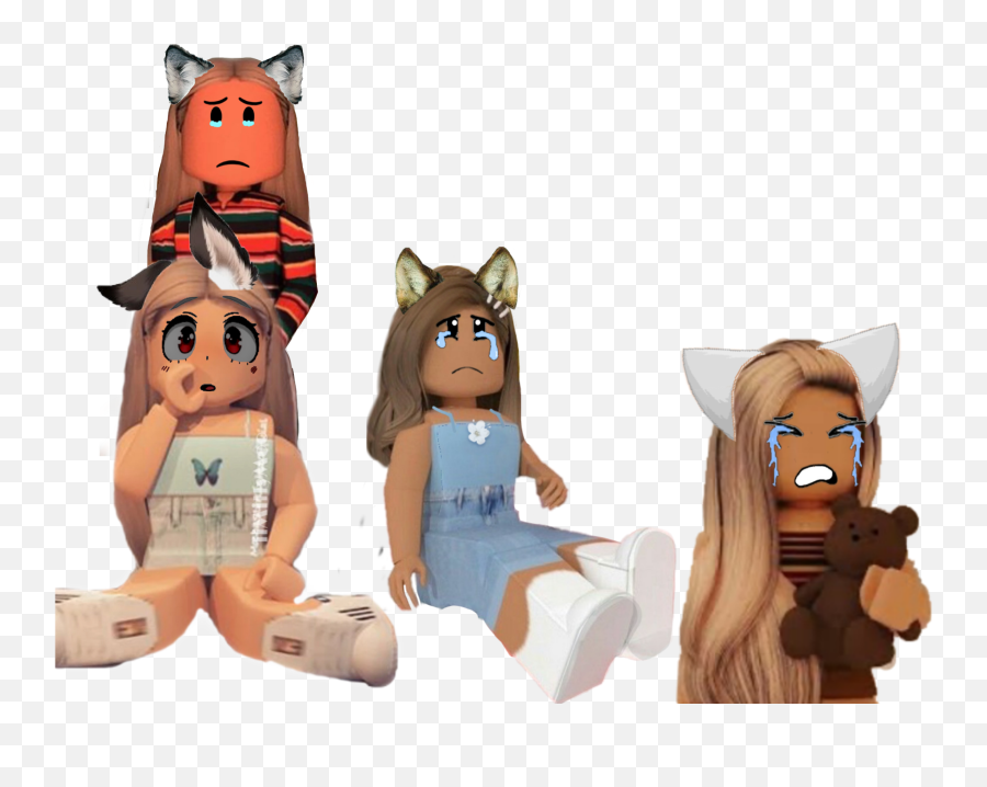 Roblox Sad Robloxgirls Sticker By Trinity107 - Fictional Character Emoji,Images Of Emojis With Roblox
