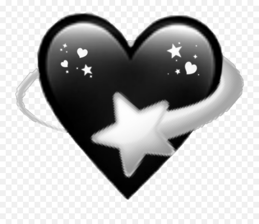Grey Black Emoji Heart Sticker By Josephine - Girly,Star Emoji Black And White