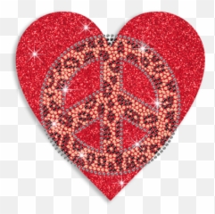 Bling Heart U0026 Peace Sign Iron - On Glitter Rhinestone Transfer Girly Emoji,Facebook Chat Emoticons Peace Sign