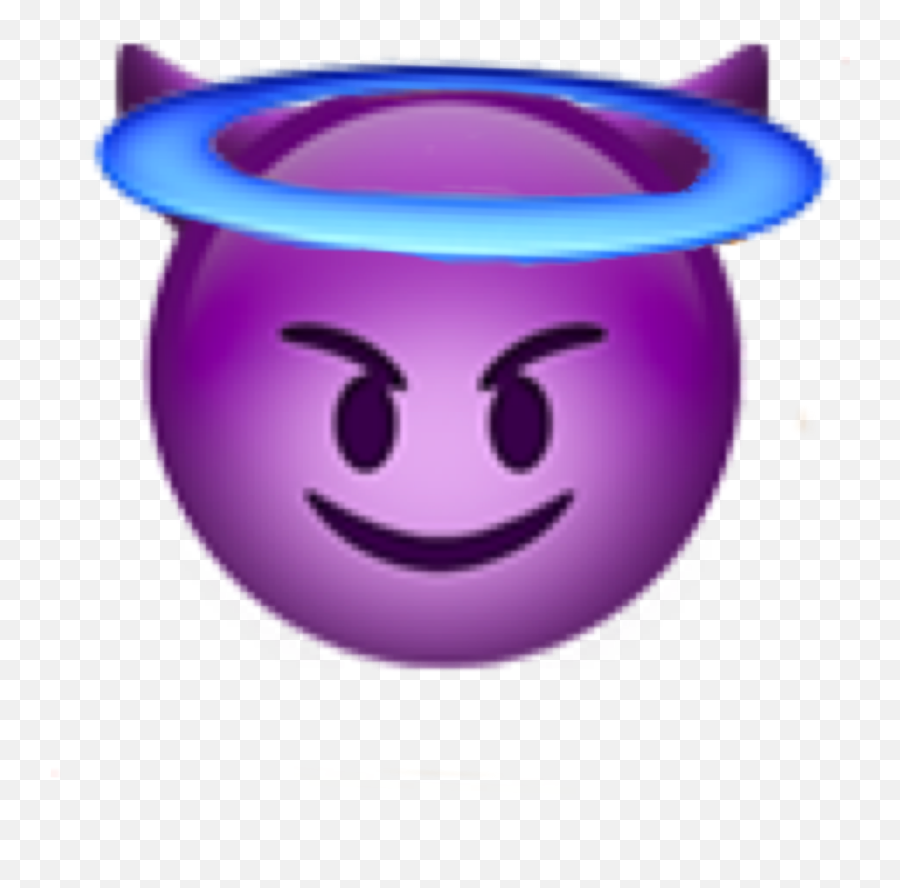 Devil Angel Twofaced Sticker - Happy Emoji,Two Faced Emoji