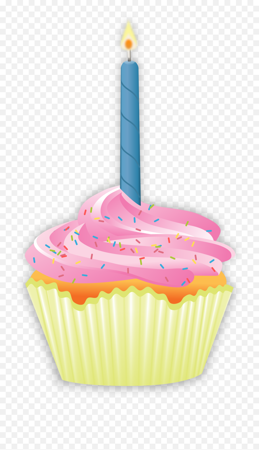 Clipart Candle Birthday Cupcake - Birthday Cupcake Png Emoji,Emoji Birthday Cupcakes
