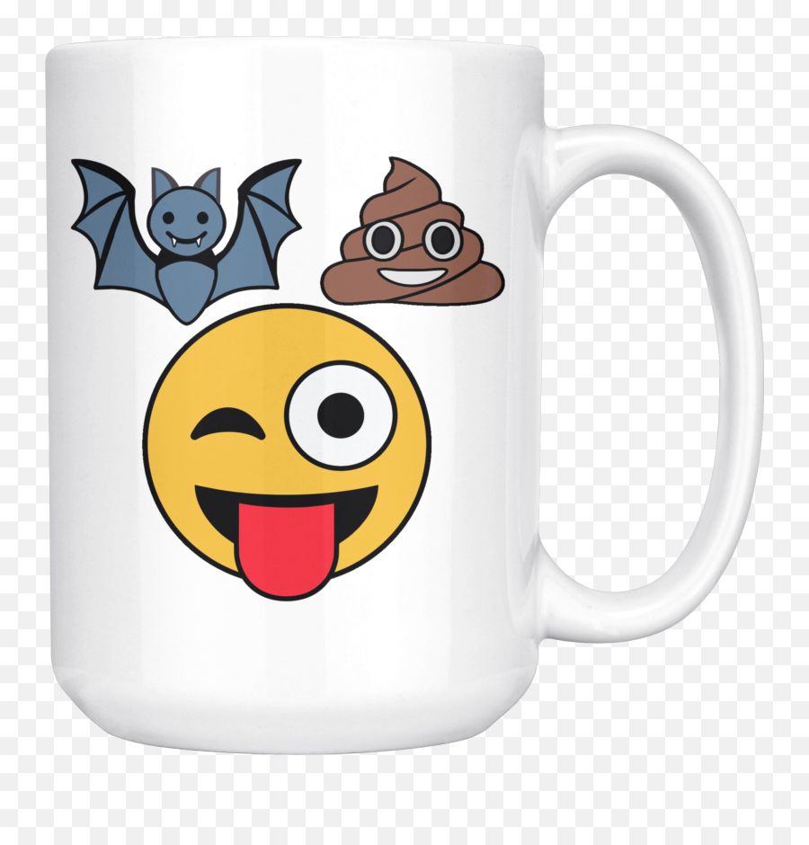 Bat Shit Crazy Mug - Coffee Mug Funny Mug Cute Mug Co Emoji,Emoticons Gift